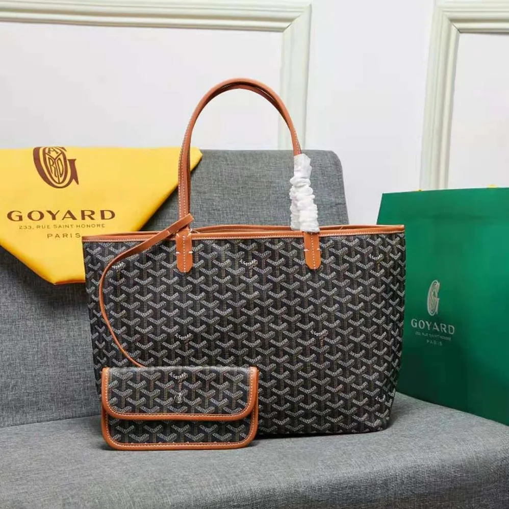 Goyard Sac Artois MM in Goyardine Canvas & Chevroches Calfskin for Women in Brown Goyard Sac Artois MM in Goyardine Canvas & Chevroches Calfskin for Women in Brown