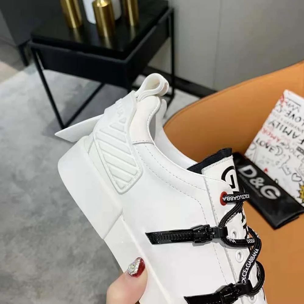 Dolce Gabbana D&G Portofino Sneakers in Calfskin and Patent Leather for Unisex Dolce Gabbana D&G Portofino Sneakers in Calfskin and Patent Leather for Unisex