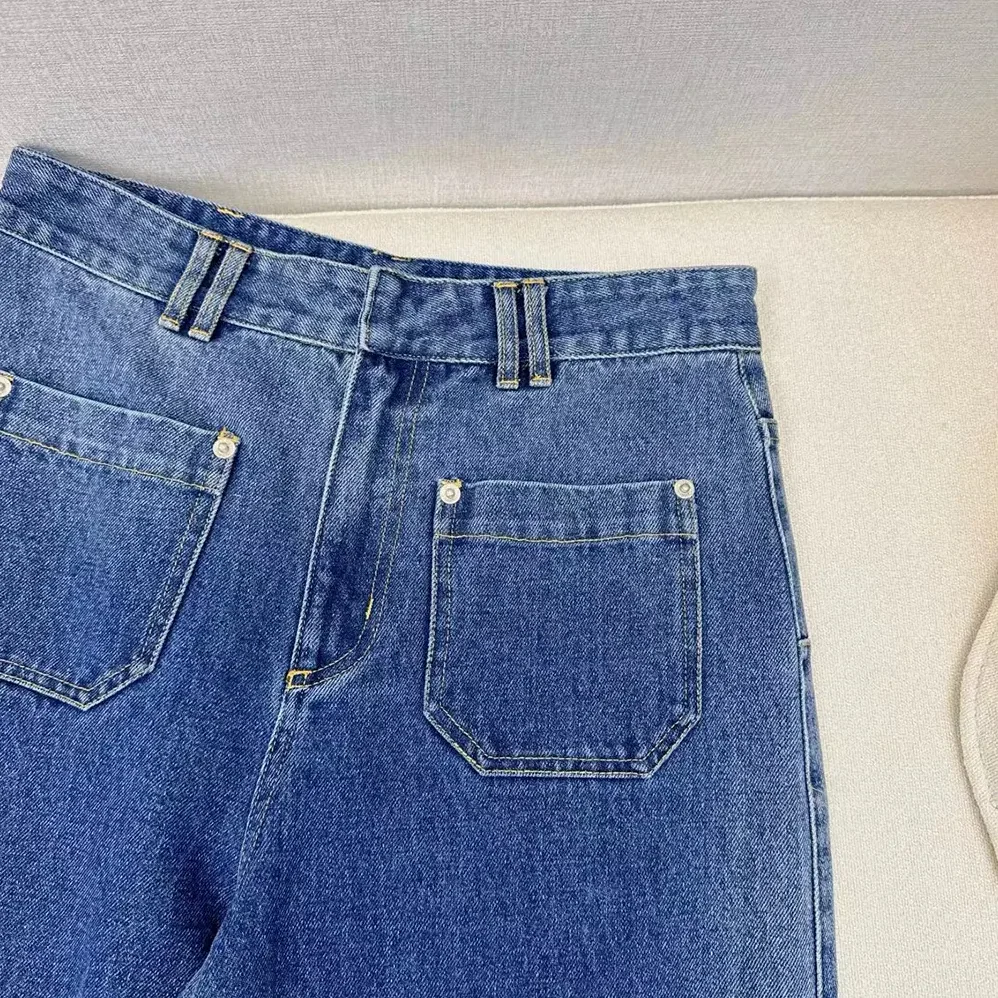 Dior Flared Jeans Blue Stonewashed Cotton Denim with Dior Oblique Interior for Women