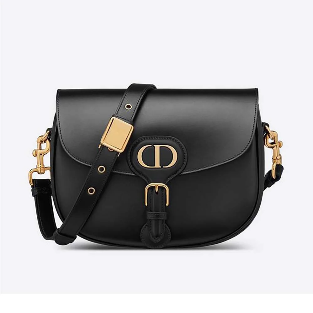 Dior Medium Dior Bobby Bag Denim Box Calfskin for Women in Black