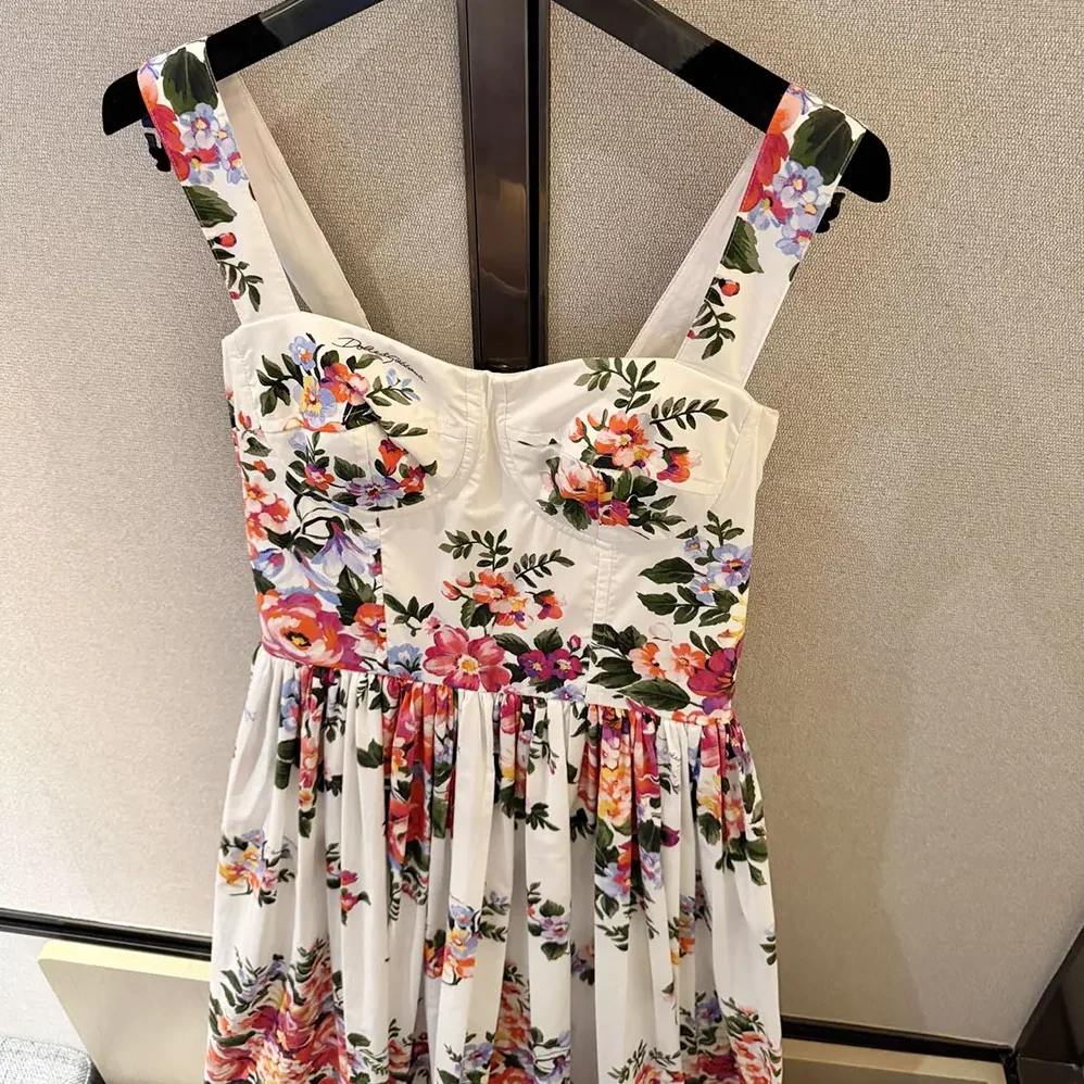 Dolce Gabbana D&G Flower Bouquet for Women in Print Cotton Dress