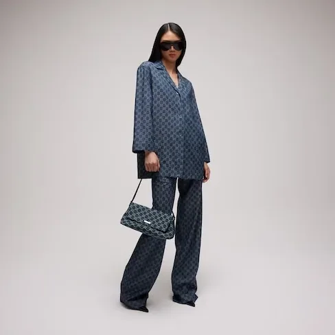 Gucci Madison Medium Shoulder Bag in Dark Blue Palladium Hardware