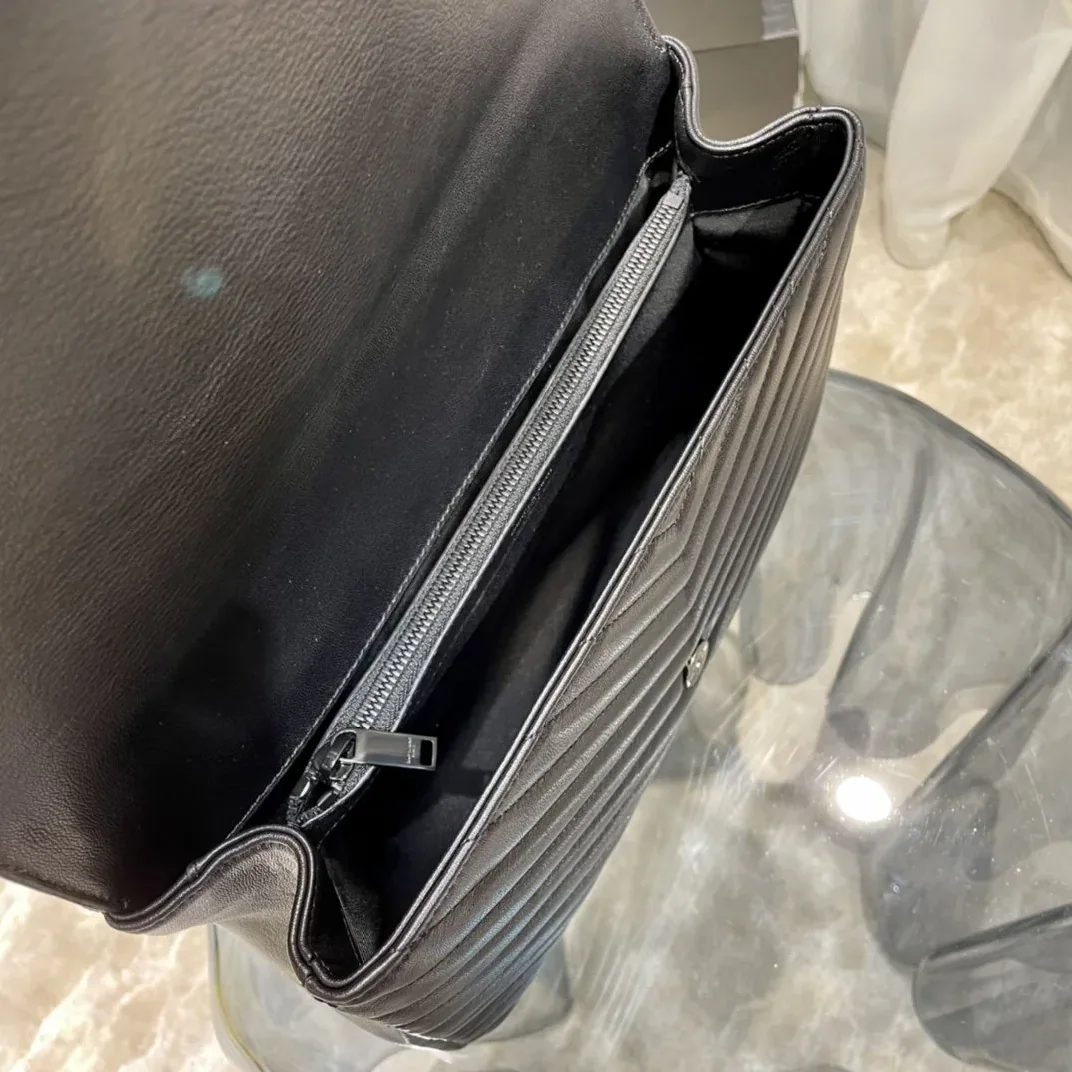 Saint Laurent College Large Chain Bag Black With Metal Toned Hardware in YSL Saint Laurent College Large Chain Bag Black With Metal Toned Hardware in YSL