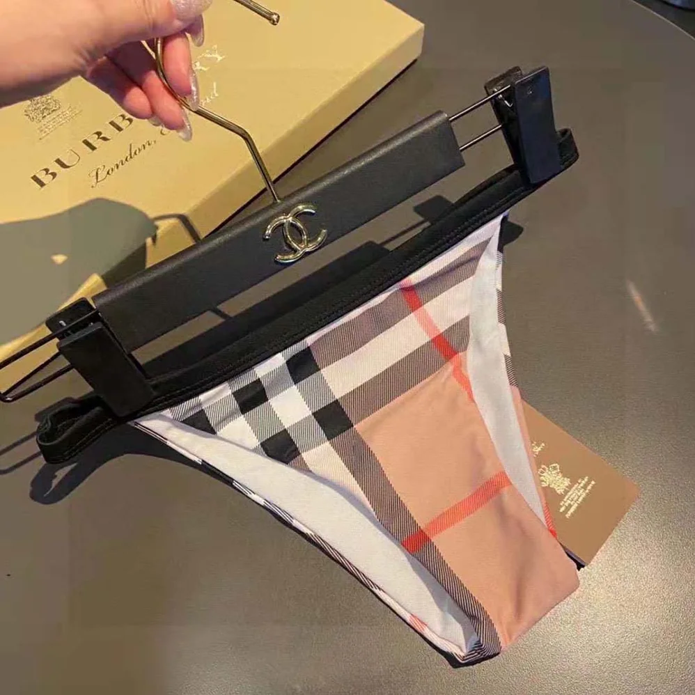 Burberry Exaggerated Check Triangle Bikini for Women Burberry Exaggerated Check Triangle Bikini for Women