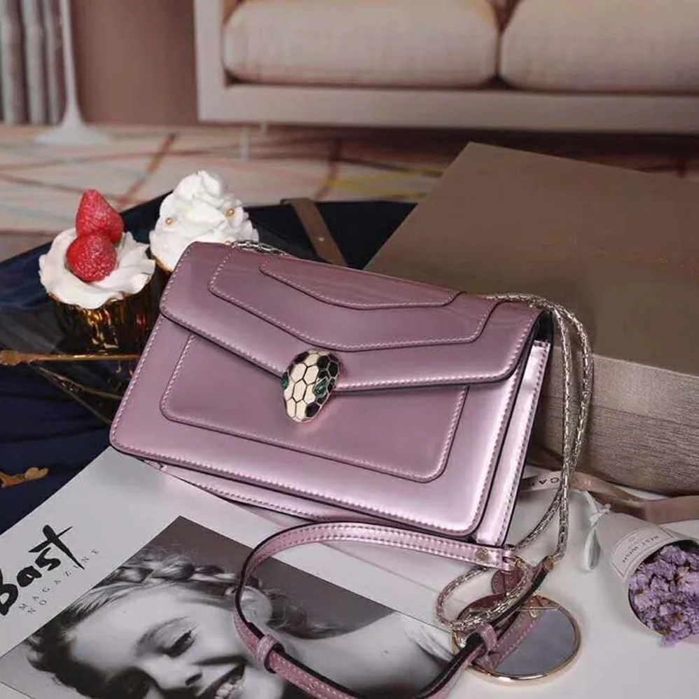 Bvlgari Serpenti Forever Flap Cover in Calf Leather for Women in Pink