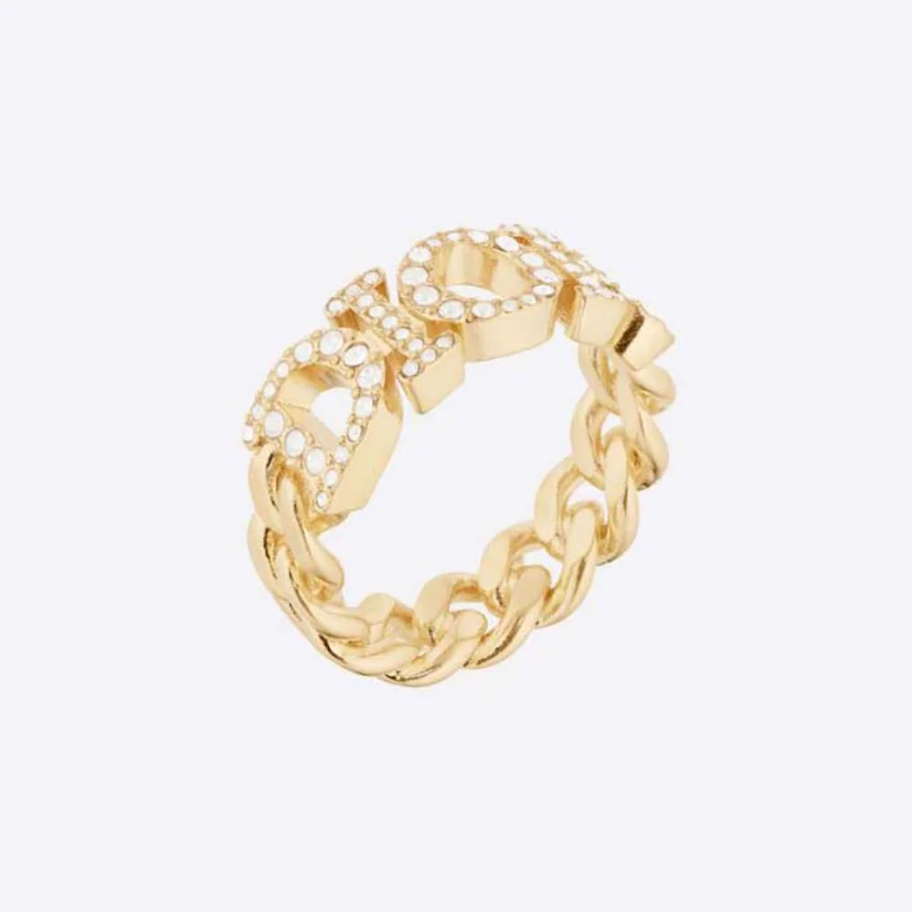 Dior Dio(r)evolution Ring Gold-Finish Metal and White Crystals for Women