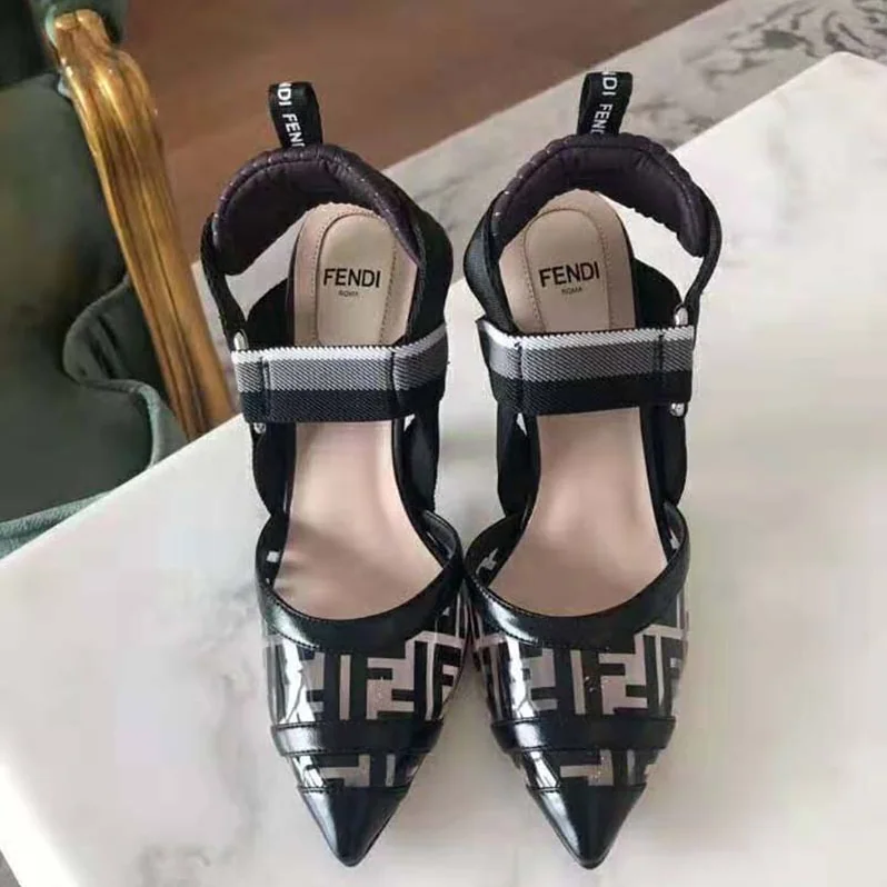Fendi SABOTS Flats in PU and Leather for Women in Black