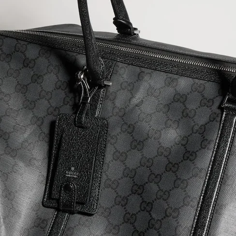 Gucci Essence Classic Large Duffle Bag in Black Silver Hardware