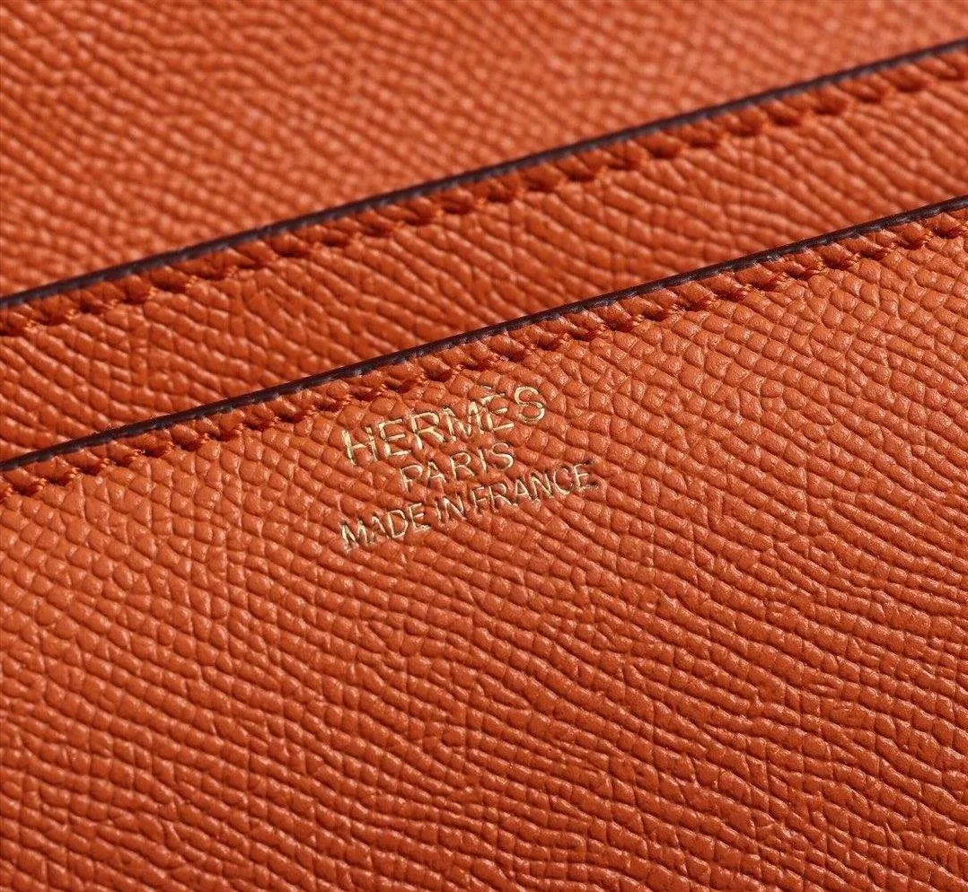 Hermes Constance 18 Crossbody Bag in Orange Gold Hardware