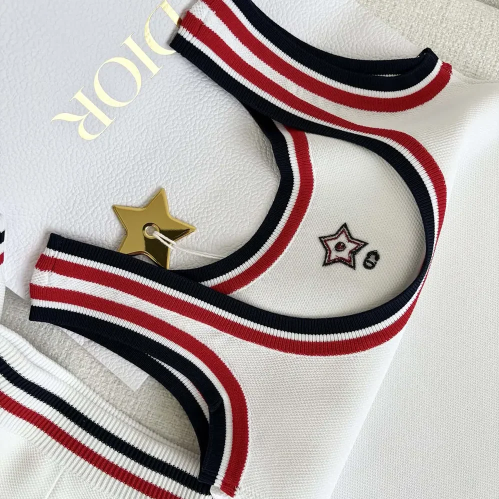 Dior Vibe Tank Top White Technical Mesh with Three for Men in Tone Signature Dior Vibe Tank Top White Technical Mesh with Three for Men in Tone Signature