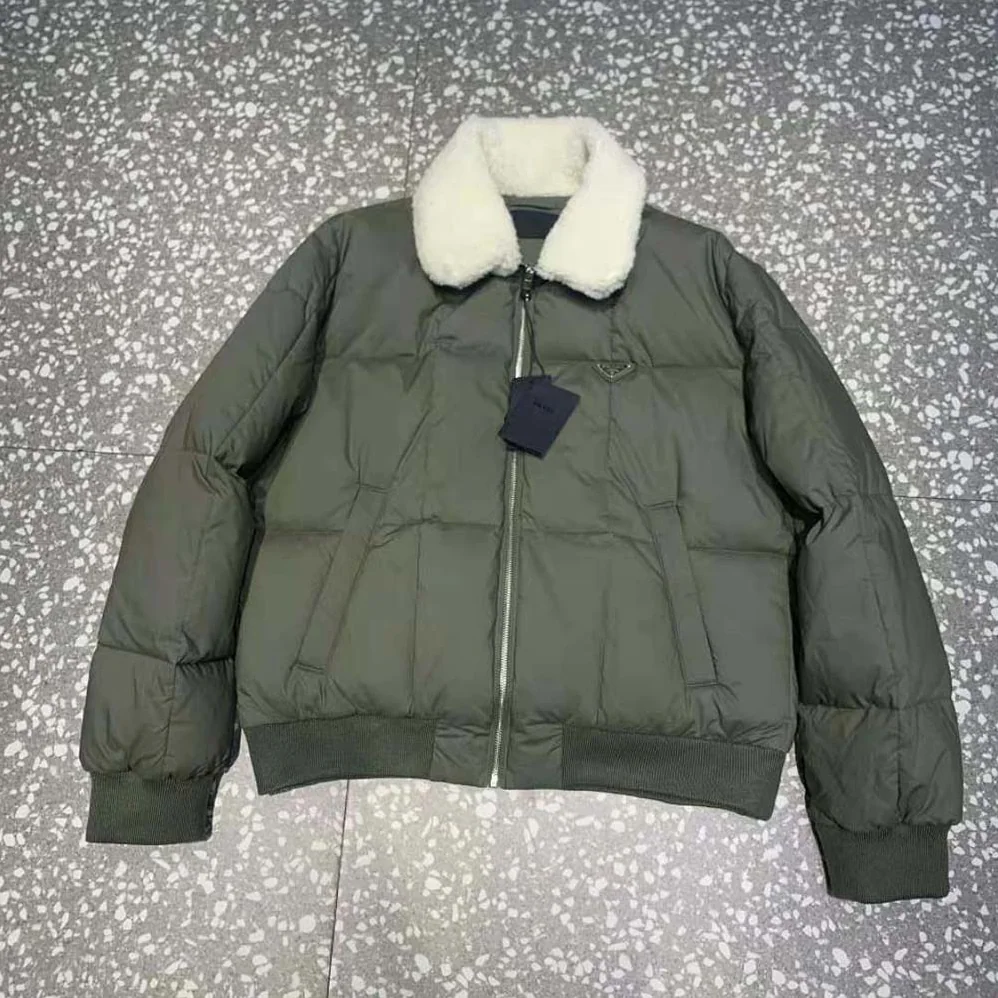 Prada Cropped Technical Cotton Down Jacket for Men