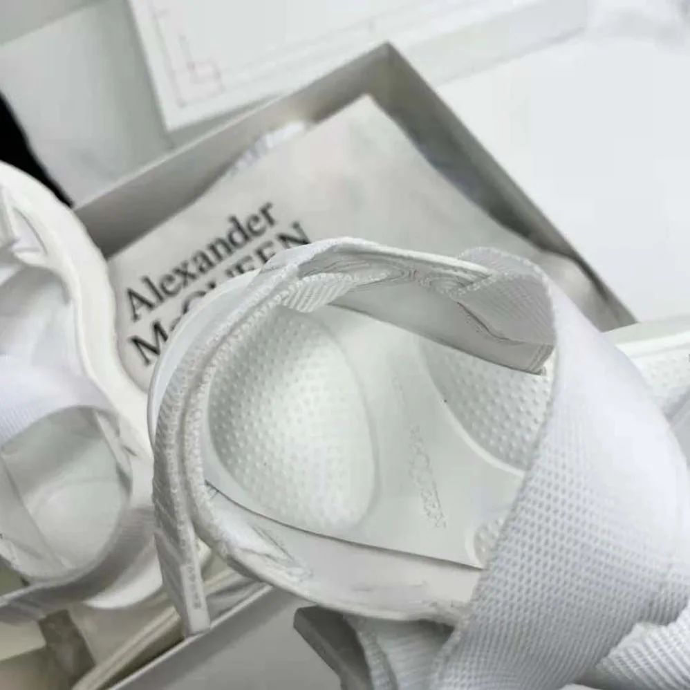 Alexander Mcqueen Tread Sandal in Ivory for Women in White Alexander Mcqueen Tread Sandal in Ivory for Women in White