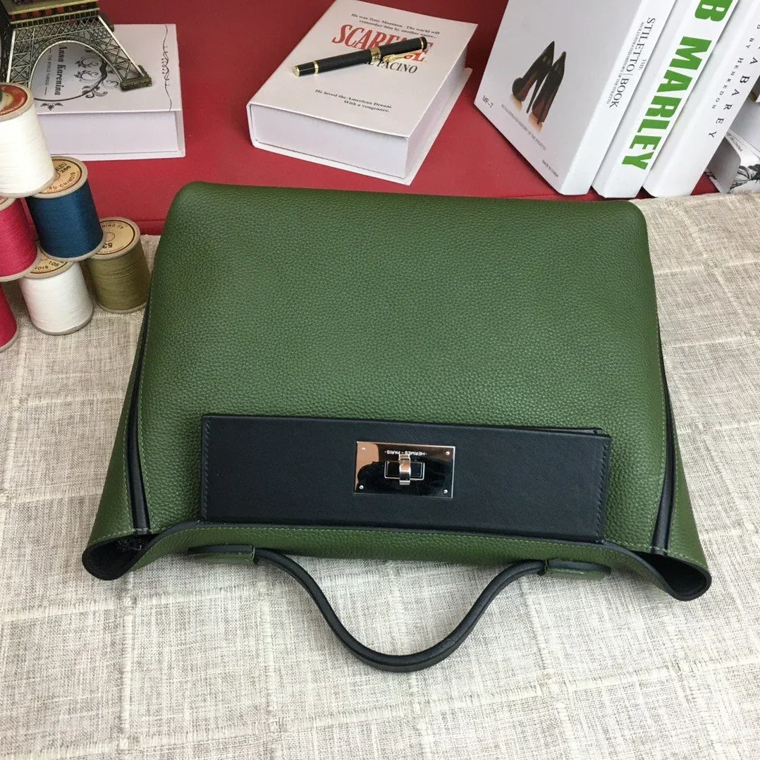 Hermes Clemence Swift Green Silver Hardware Hermes Clemence Swift Green Silver Hardware