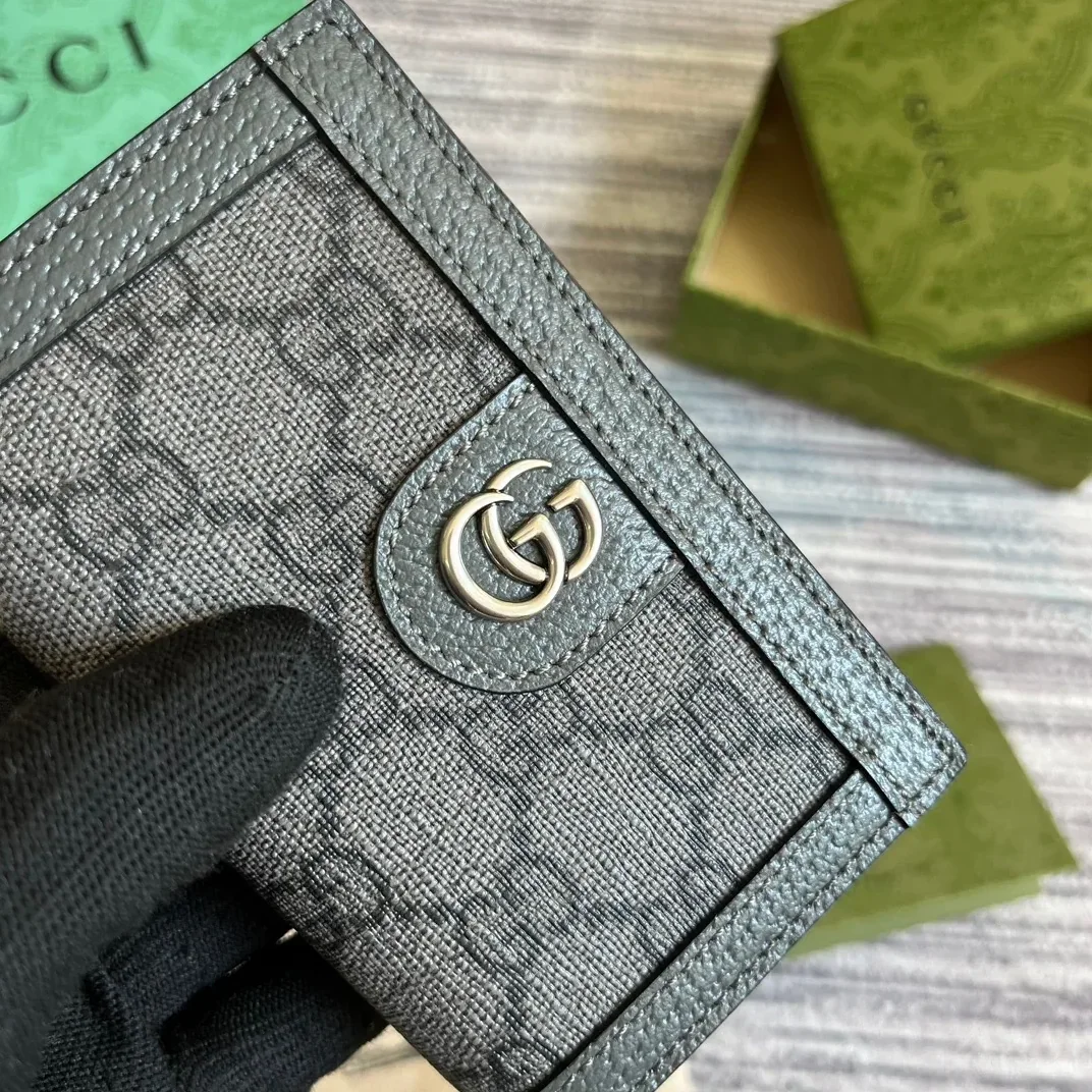 Gucci Ophidia Card Case Supreme Canvas Grey / Gucci Ophidia Card Case Supreme Canvas Grey /
