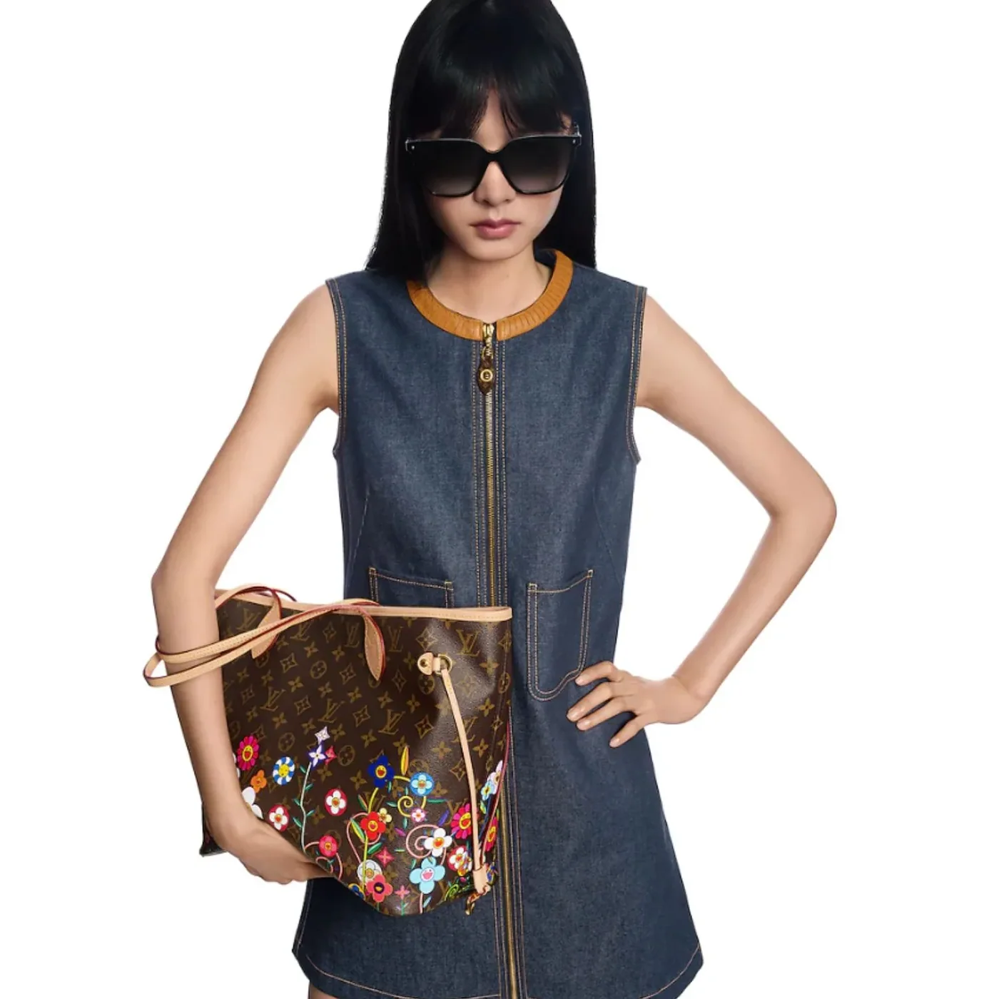 Louis Vuitton LV x TM Neverfull MM Tote Bag in Brown Monogram Gold Hardware