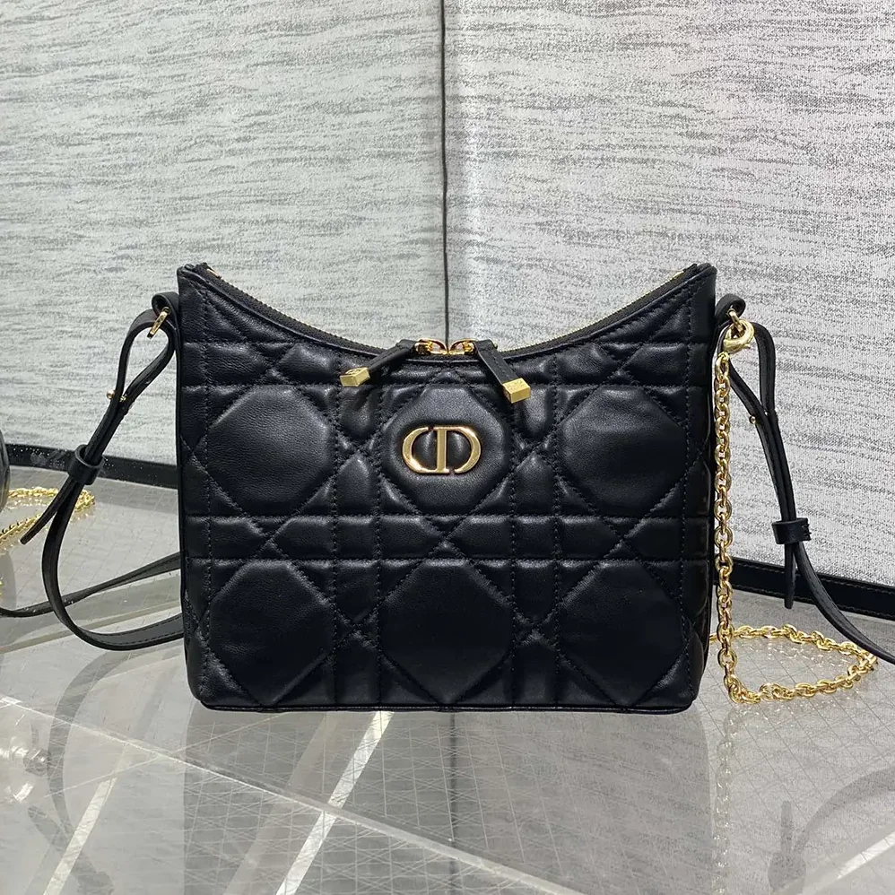 Dior Miss Caro Diorling Mini Bag with Chain Black Macrocannage Lambskin for Women Dior Miss Caro Diorling Mini Bag with Chain Black Macrocannage Lambskin for Women