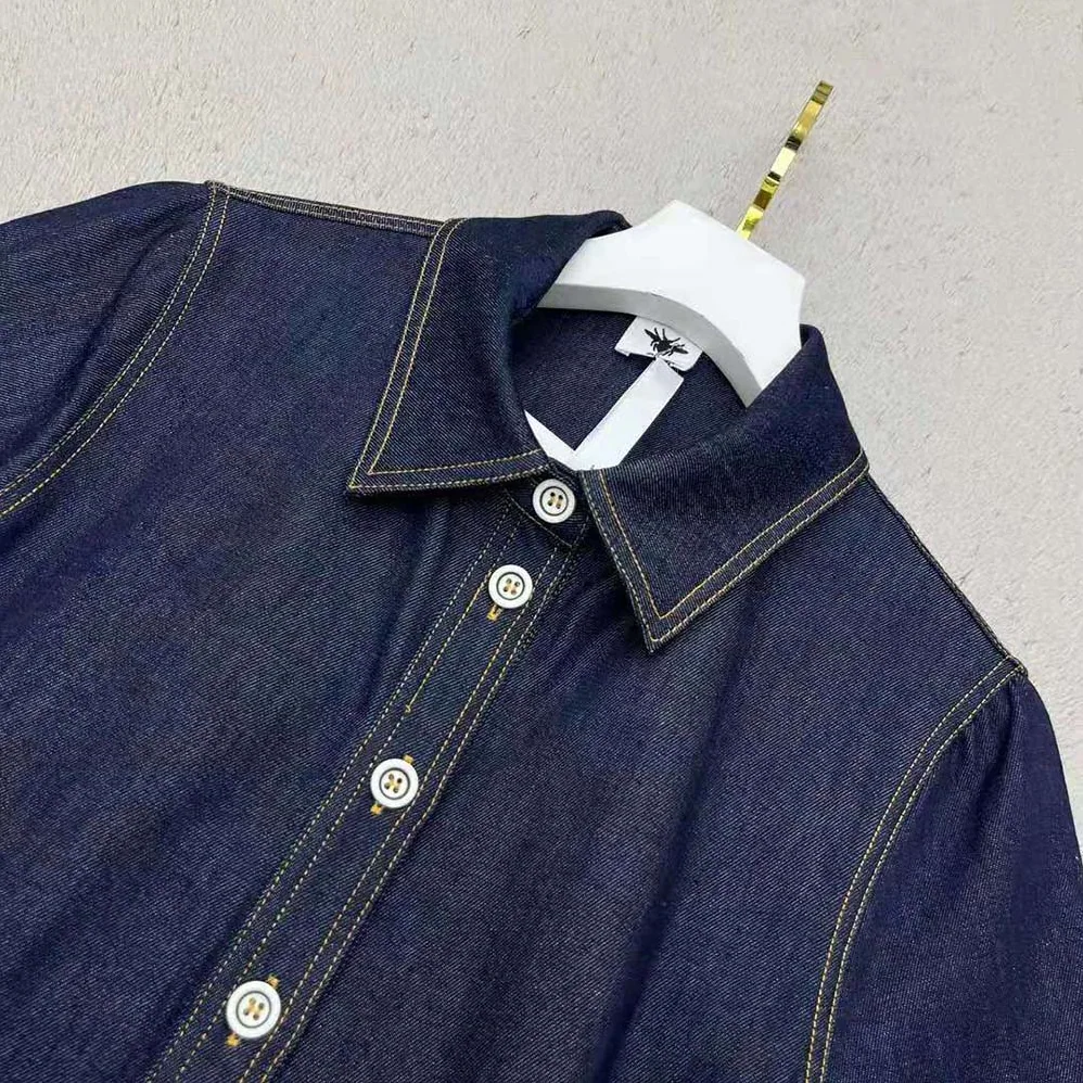 Dior Denim Couture Shirt Dress Blue Raw Cotton Denim for Women Dior Denim Couture Shirt Dress Blue Raw Cotton Denim for Women