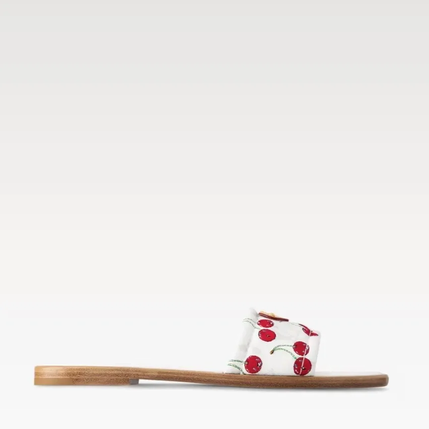 Louis Vuitton LV x TM Lily Flat Mule White 1AHM34 Louis Vuitton LV x TM Lily Flat Mule White 1AHM34