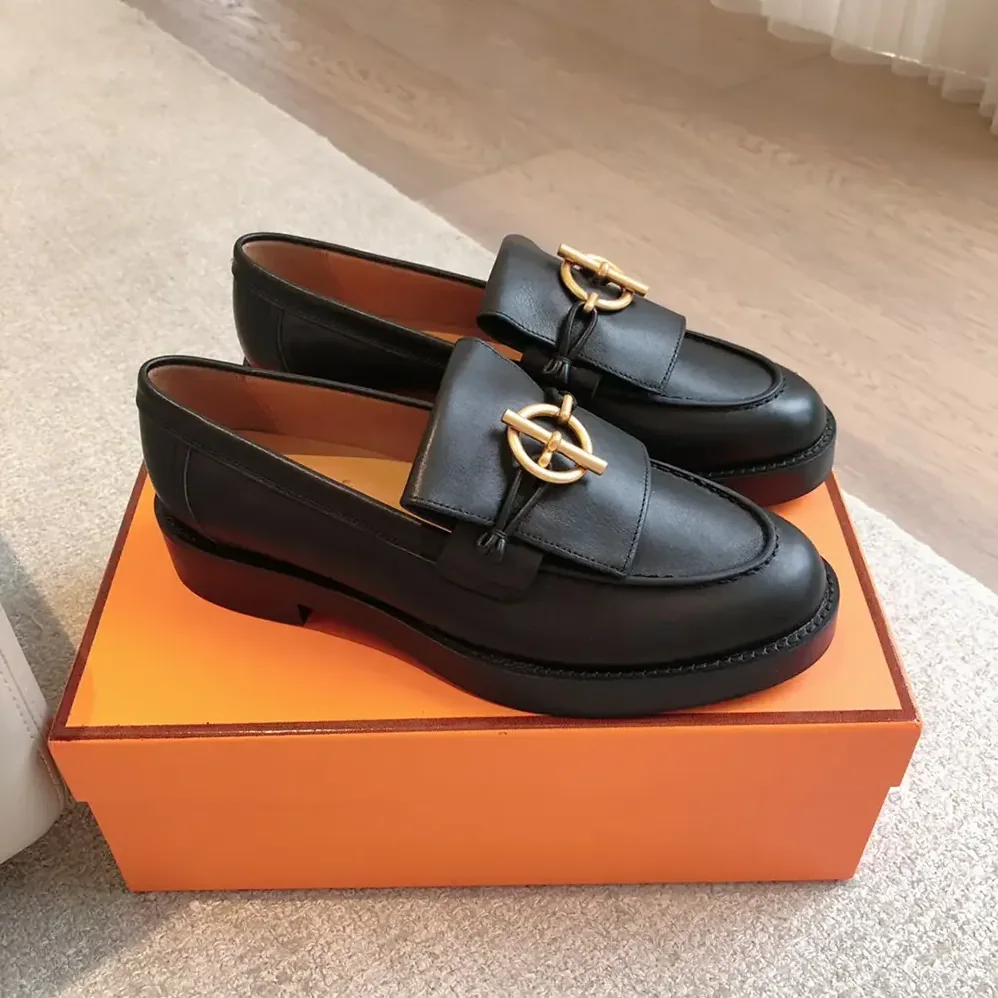 Hermes Impact Loafer in Calfskin Leather-Black 241143Z for Women Hermes Impact Loafer in Calfskin Leather-Black 241143Z for Women