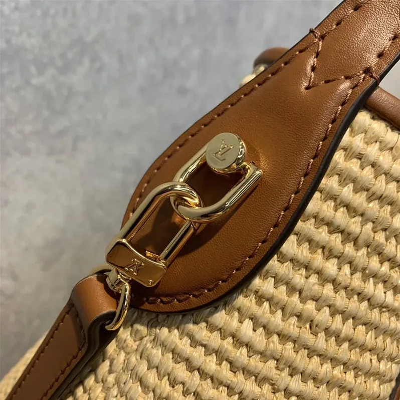Louis Vuitton Petit Bucket Raffia Beige / LV Louis Vuitton Petit Bucket Raffia Beige / LV