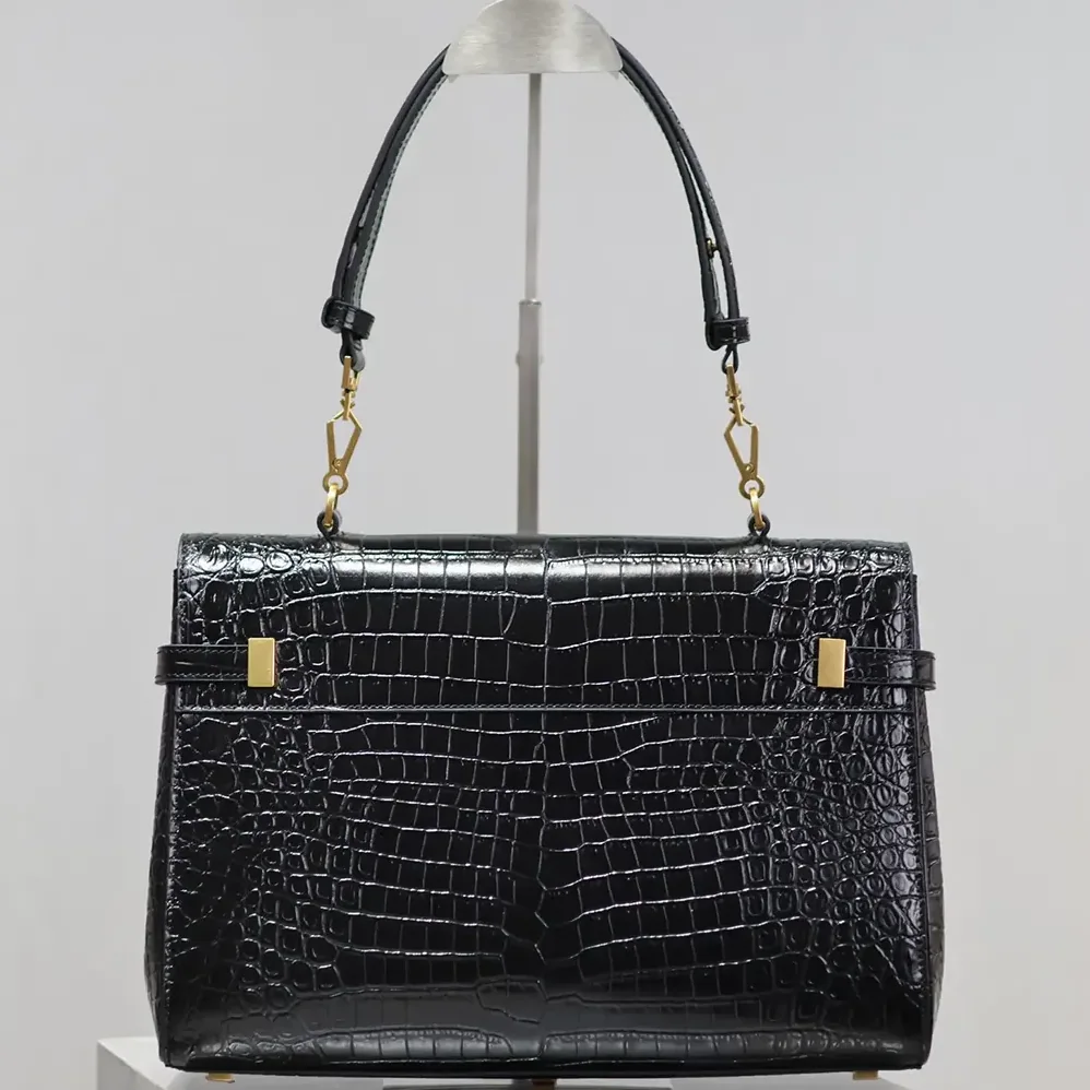 Saint Laurent YSL Manhattan Top for Women in handle in Shiny Alligator Saint Laurent YSL Manhattan Top for Women in handle in Shiny Alligator