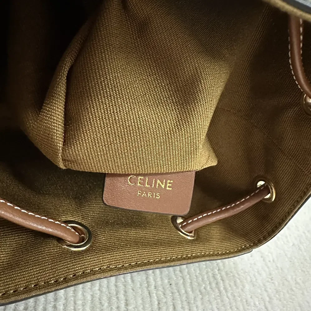 Celine Micro Sailor in Triomphe Canvas and Calfskin for Women in Brown