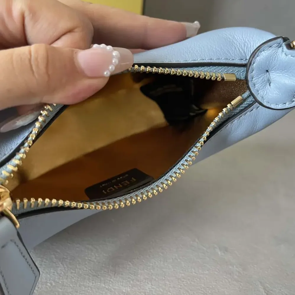 Fendi Nano Fendigraphy Blue Leather Charm for Women