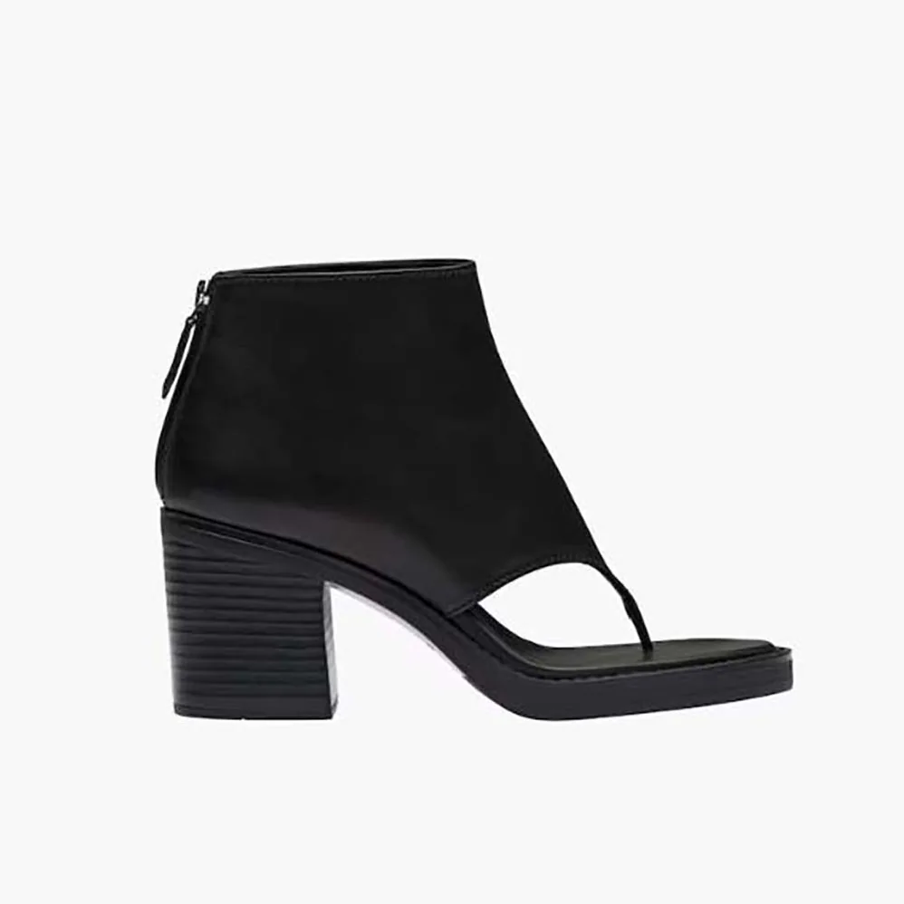 Miu Miu Leather Thong Booties for Women in Black