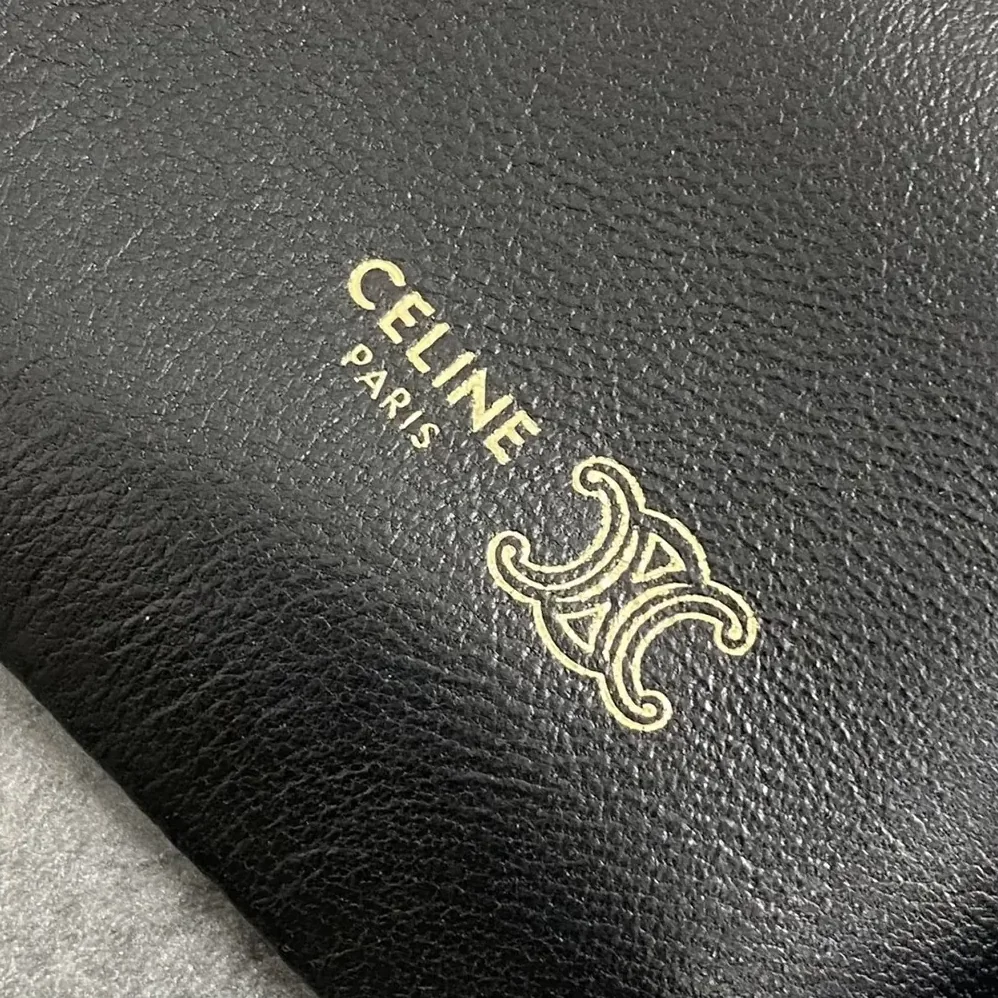 Celine Small Crystal Pouch in Lambskin for Women in Black