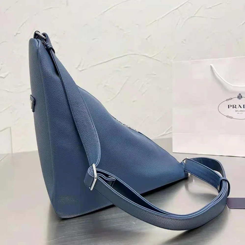 Prada Leather Prada Triangle Bag for Men in Navy Prada Leather Prada Triangle Bag for Men in Navy