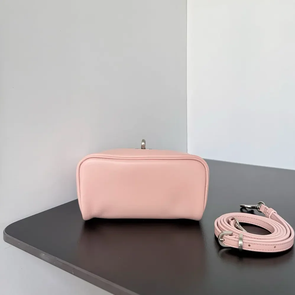 Balenciaga Rodeo Vanity In Suede Pink Smooth Calfskin for Women