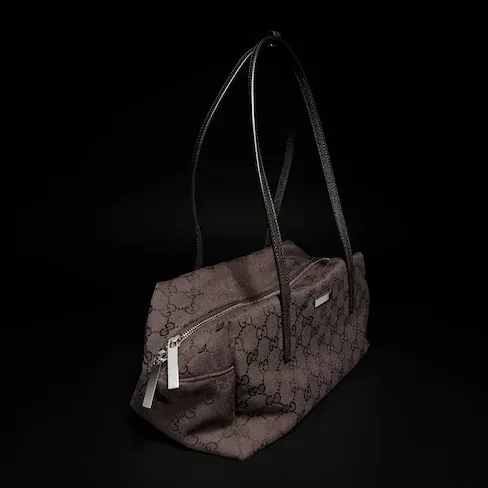 Gucci Melrose Boston Medium Shoulder Bag in Dark Brown Palladium Hardware Gucci Melrose Boston Medium Shoulder Bag in Dark Brown Palladium Hardware