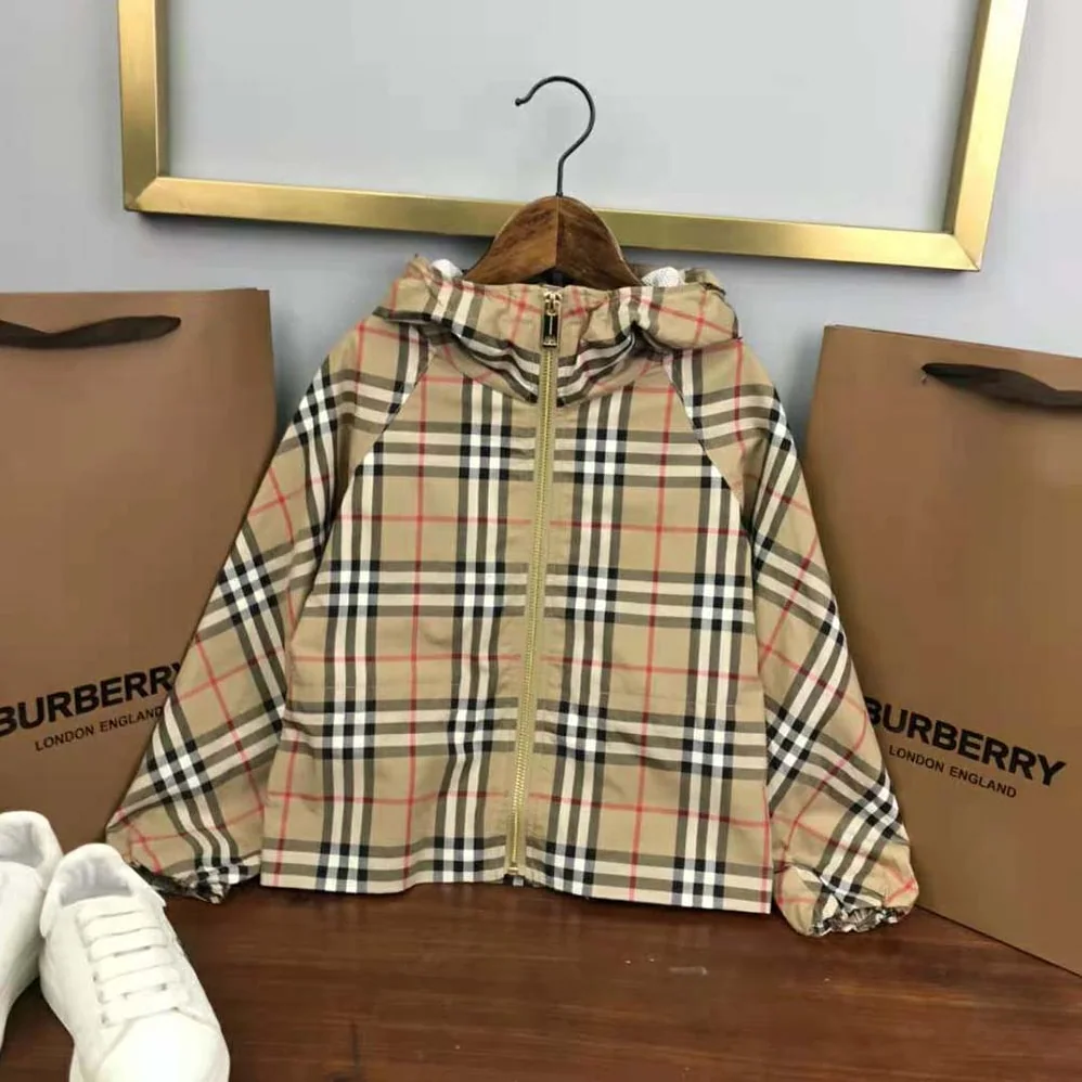 Burberry Kids' Vintage Check Cotton Hooded Jacket