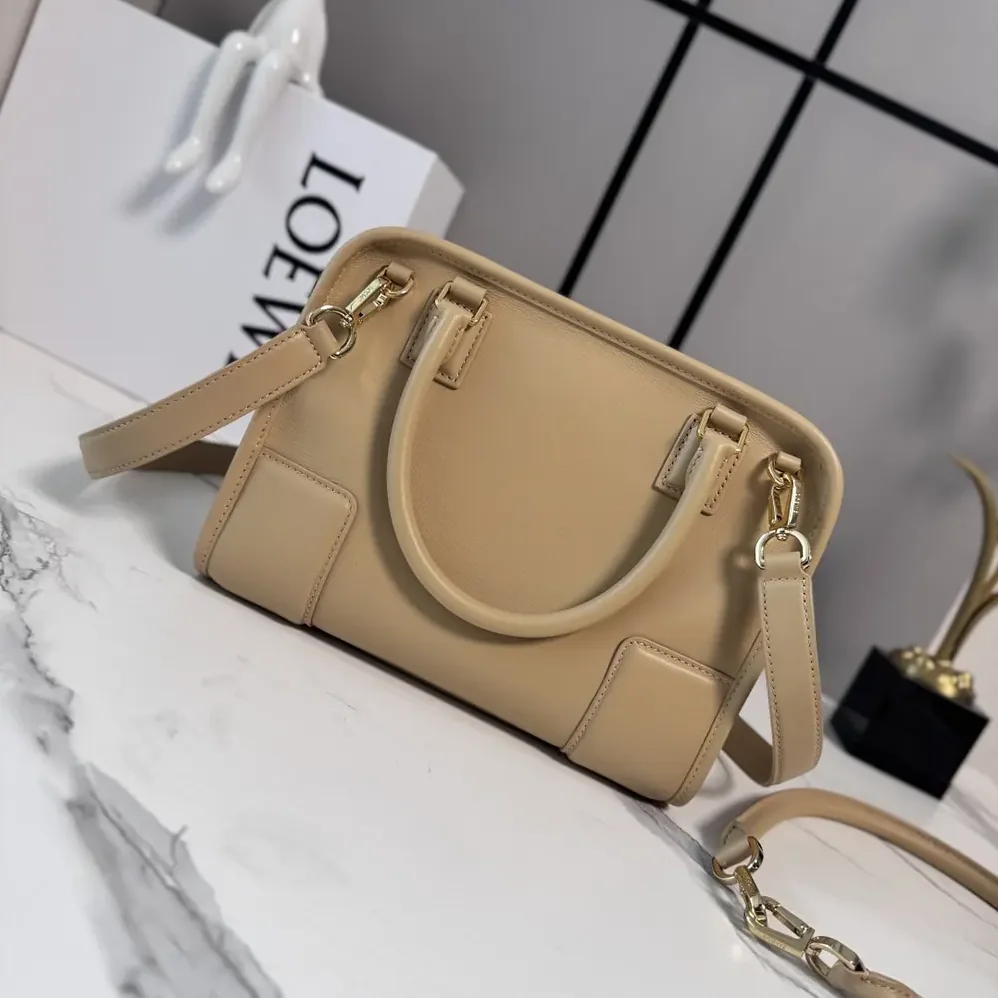 Loewe Small Amazona 180 Bag in Soft Calfskin for Women in Silk Beige