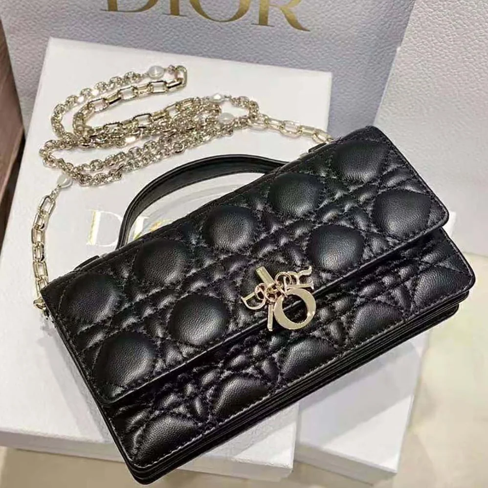 Dior Mini Miss Dior Bag Black Cannage Lambskin for Women