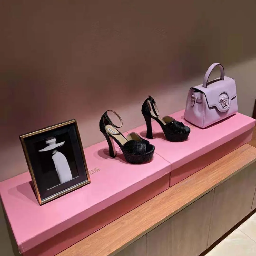 Miu Miu Satin Platform Sandals with Crystals for Women in Black
