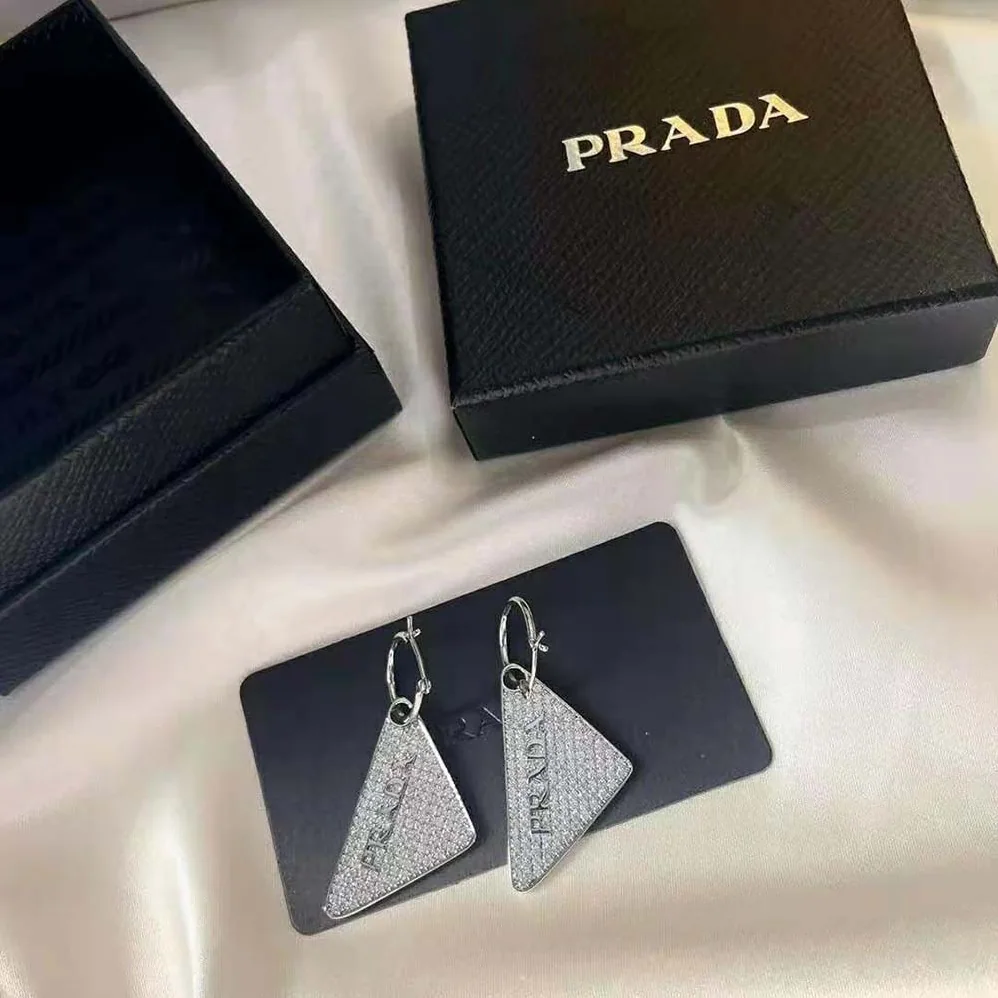 Prada Crystal Logo Jewels Left Earring for Women Prada Crystal Logo Jewels Left Earring for Women