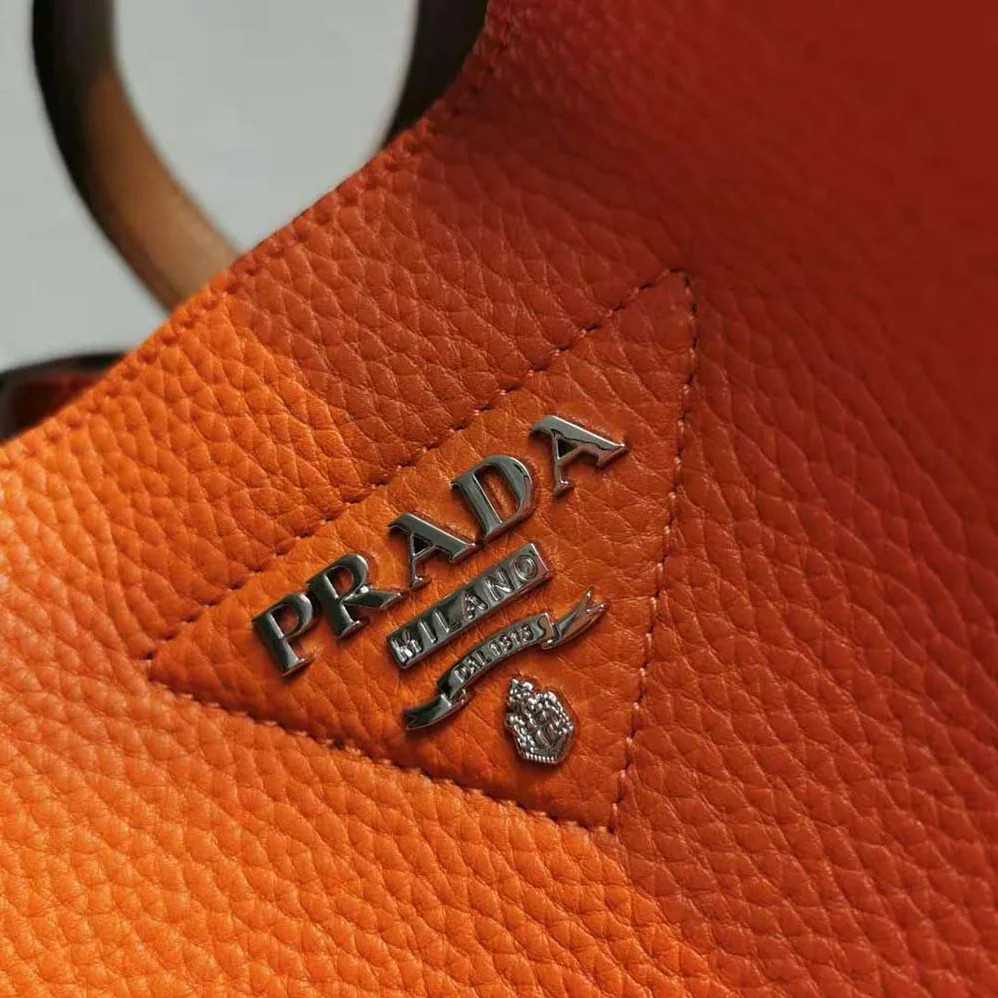Prada Calf Leather Handbag for Women in Orange