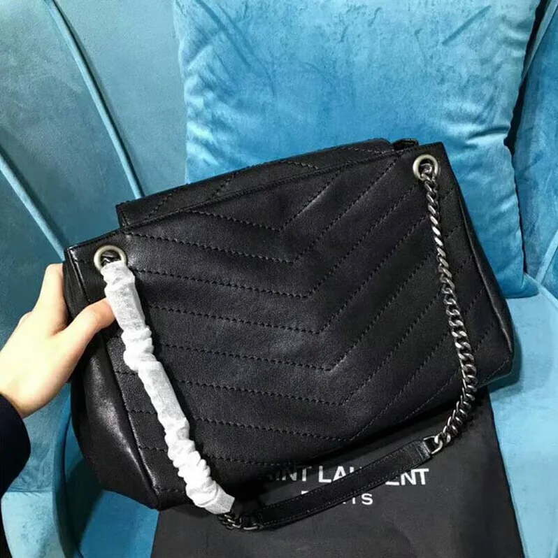 Saint Laurent YSL Medium Nolita Bag Vintage Leather for Women in Black Saint Laurent YSL Medium Nolita Bag Vintage Leather for Women in Black