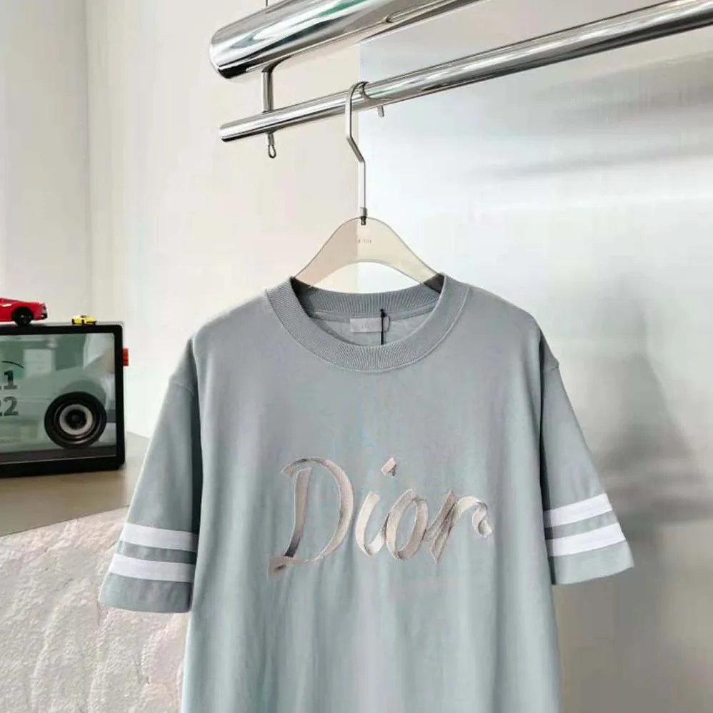 Dior Relaxed-Fit T-shirt Light Green Organic Cotton Compact Jersey for Men
