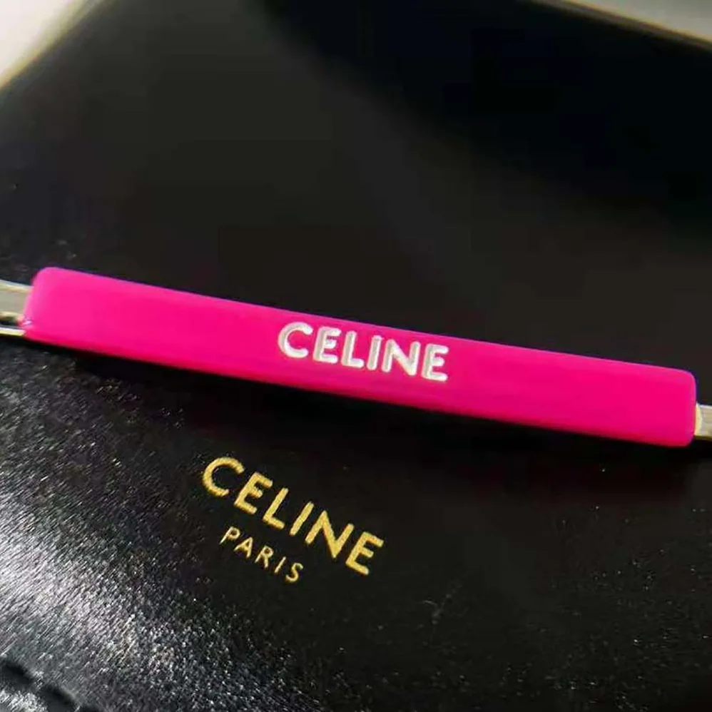 Celine Monochroms Set of 3 Hair Clips in Acetate and Steel for Women Celine Monochroms Set of 3 Hair Clips in Acetate and Steel for Women