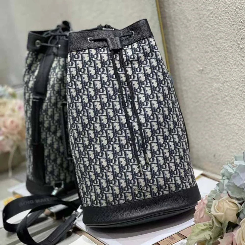 Dior Crossbody Backpack Beige and Black Dior Oblique Jacquard for Women