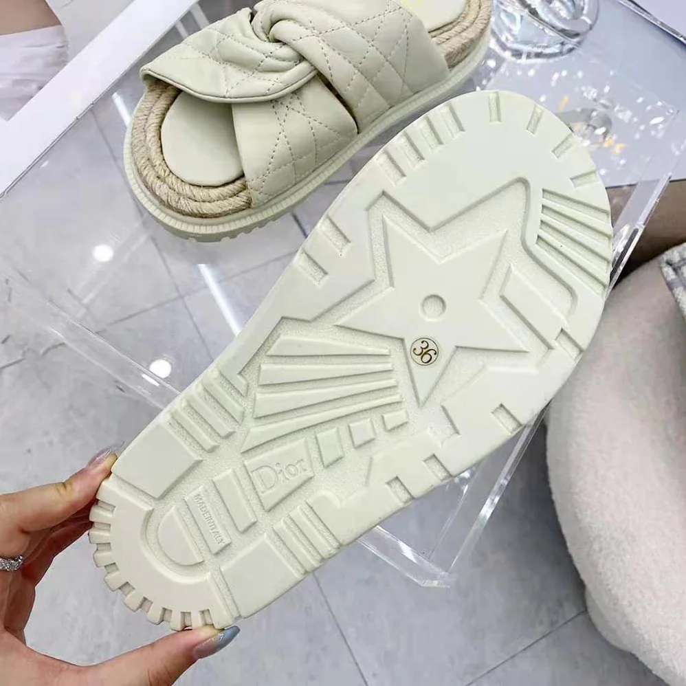 Dior Dtwist Slide White Cannage Lambskin for Women Dior Dtwist Slide White Cannage Lambskin for Women