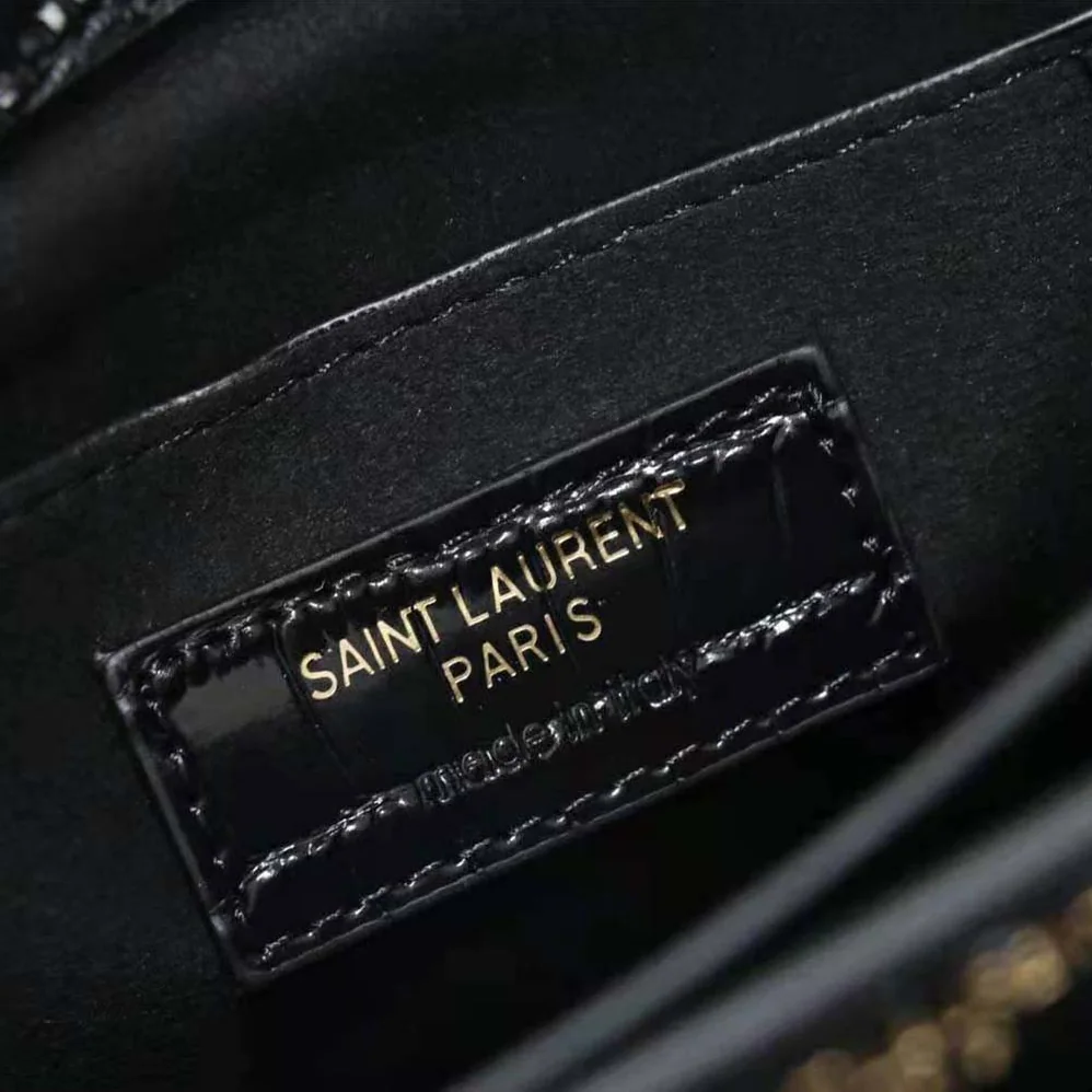 Saint Laurent YSL Sunset Medium in Crocodile for Women in Embossed Shiny Leather