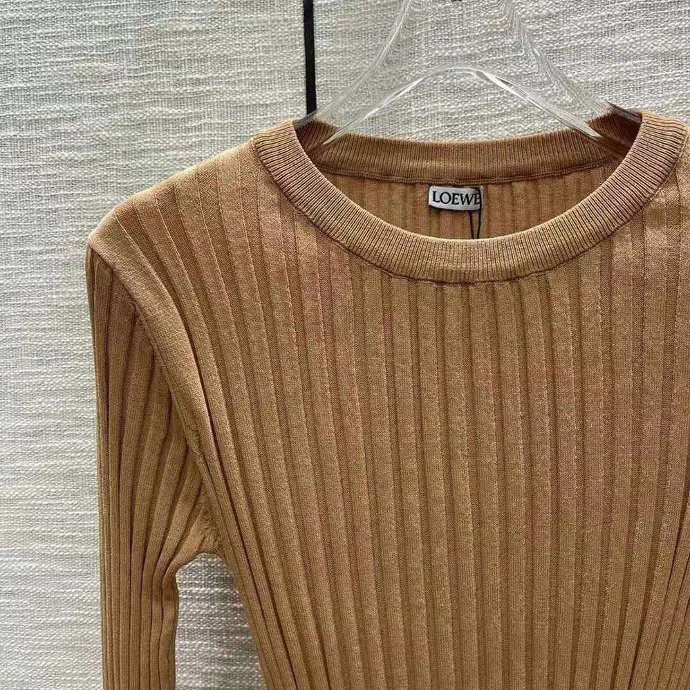 Loewe Long Sleeve Top in Viscose for Women in Beige Loewe Long Sleeve Top in Viscose for Women in Beige