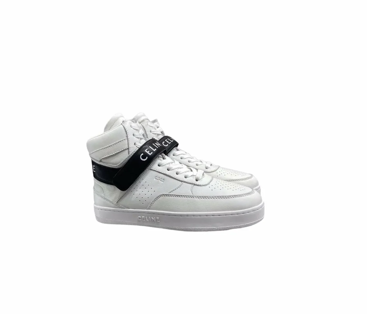 Celine Trainer High Sneaker With Scratch White And Black Celine Trainer High Sneaker With Scratch White And Black