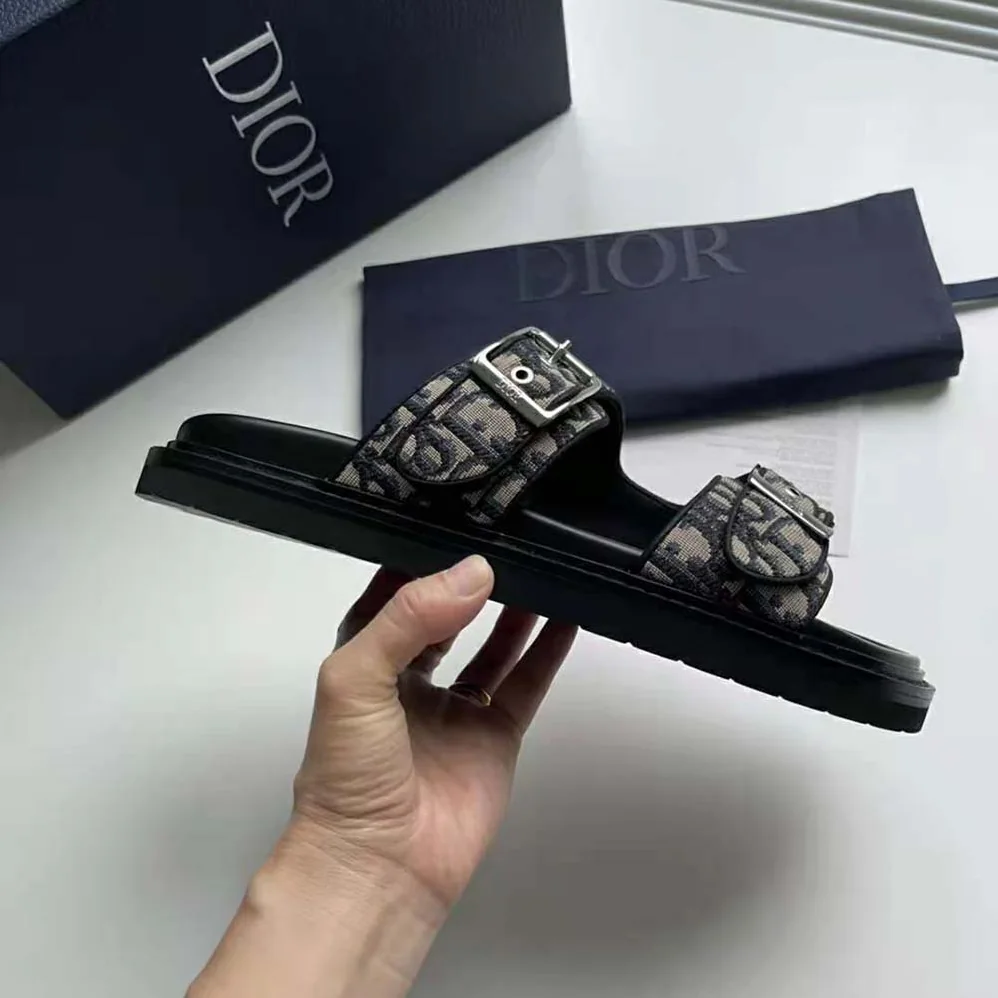 Dior Aqua Sandal Black Smooth Calfskin for Men Dior Aqua Sandal Black Smooth Calfskin for Men
