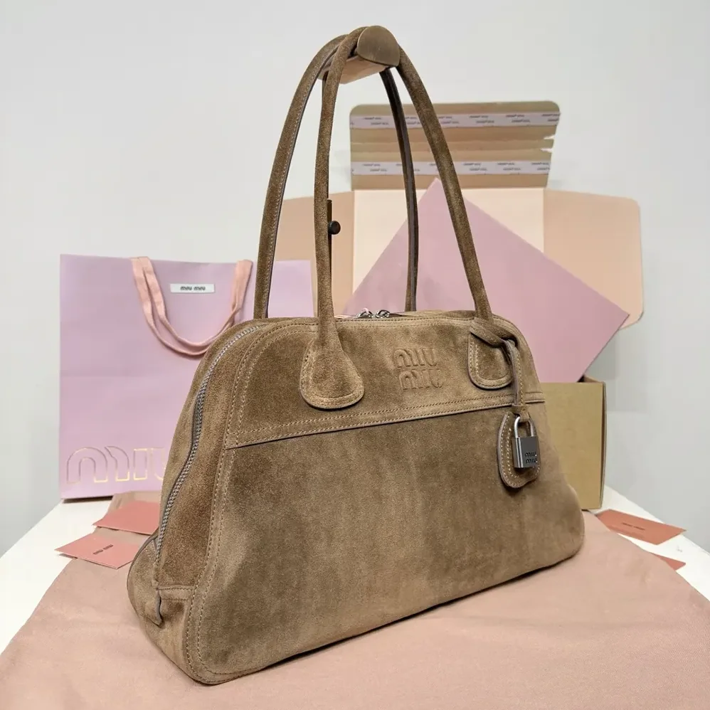Miu Miu Vivant Suede Bag for Women in Cocoa Brown Miu Miu Vivant Suede Bag for Women in Cocoa Brown