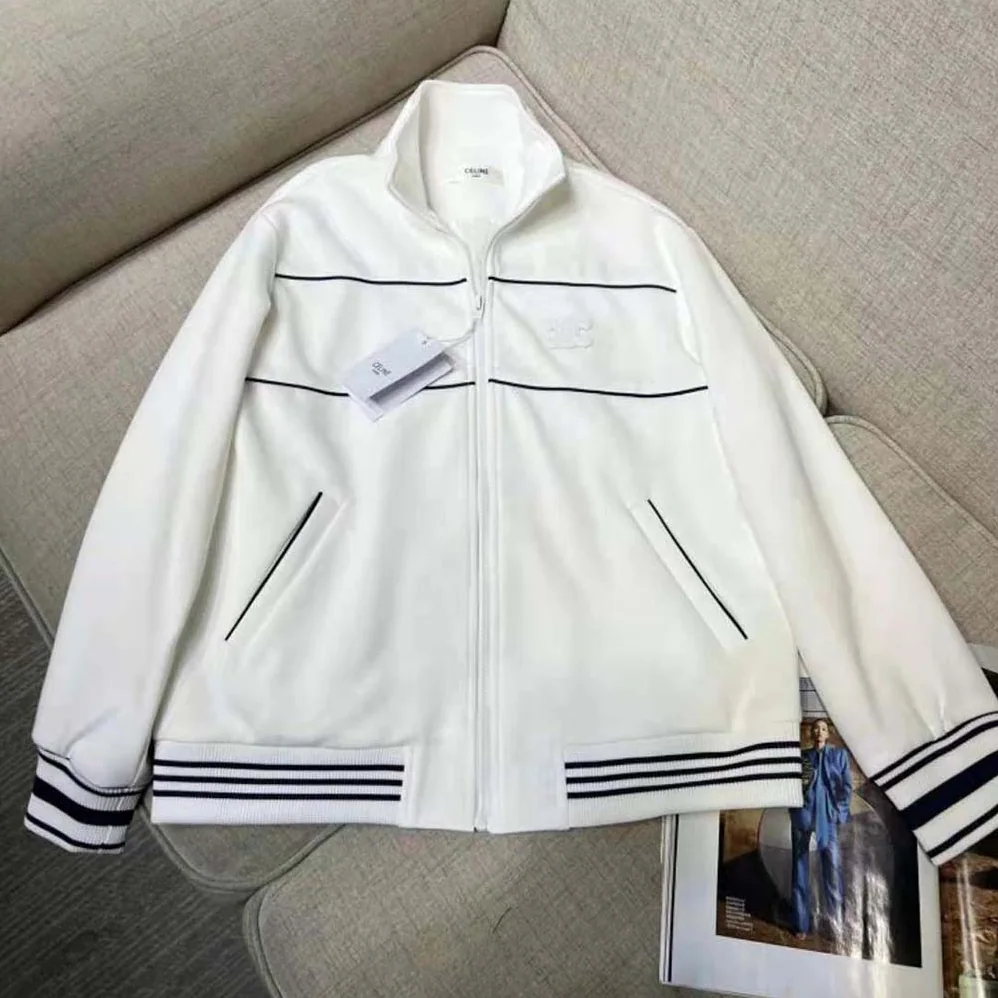 Celine Tracksuit Jacket in Double Face Jersey for Women in White
