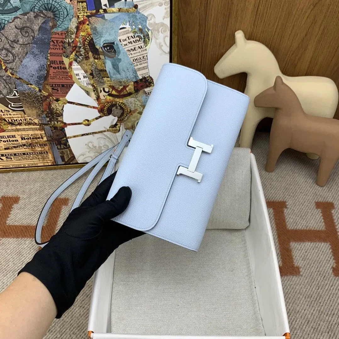 Hermes Constance Long Togo Wallet Light Blue, Silver Toned Hardware Bag Hermes Constance Long Togo Wallet Light Blue, Silver Toned Hardware Bag